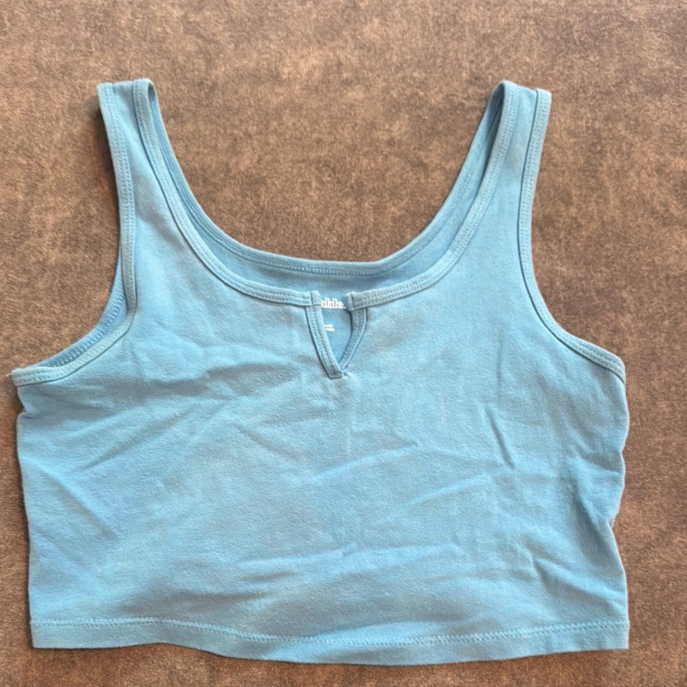 Wild Fable Blue Fitted Crop Tank Top
